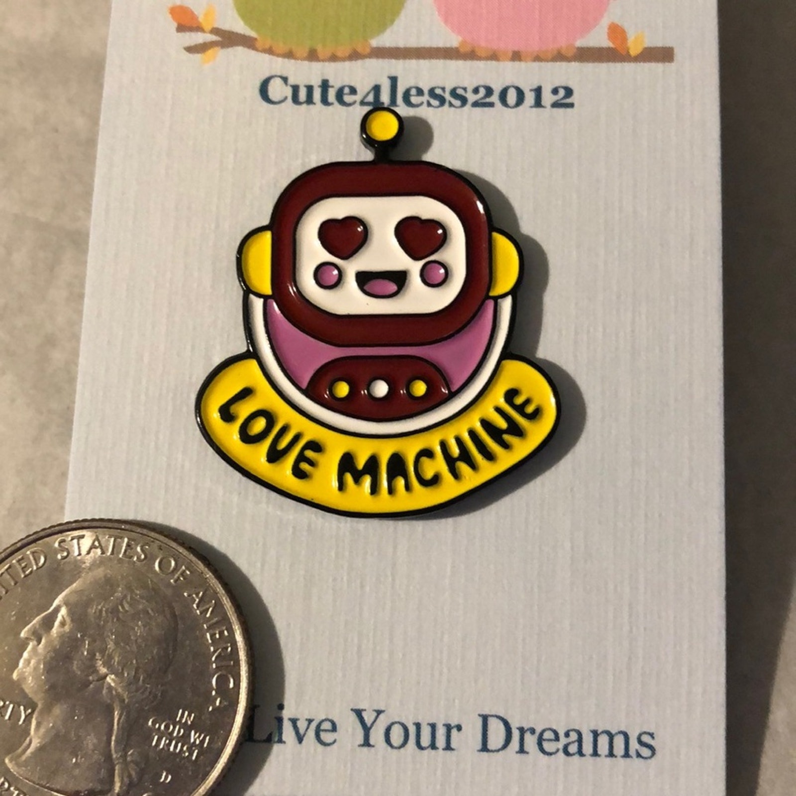 Love Machine Robot Pin Brooch Valentines